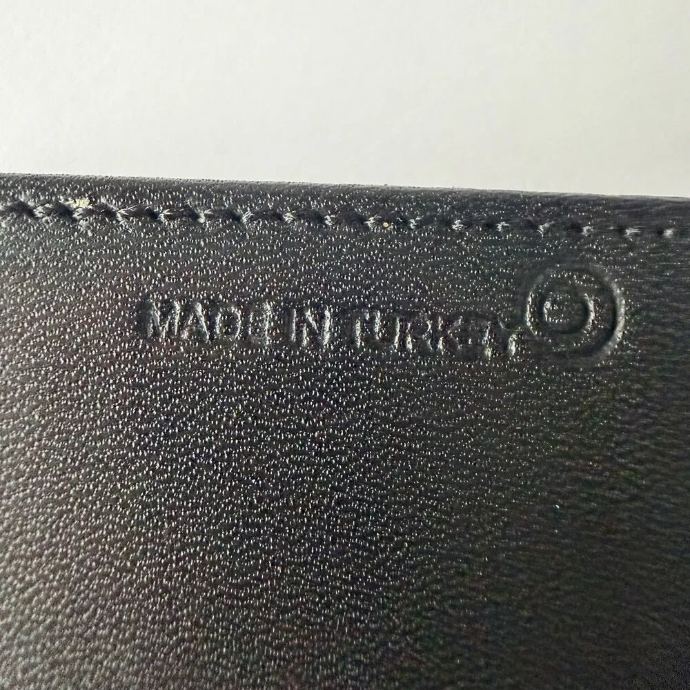 Coach Black Leather 2-Piece Slide Structured Business Card Holder Case Wallet